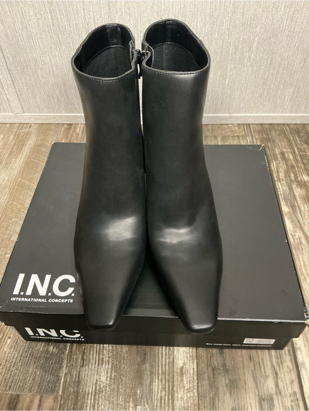 INC International Concepts Black Ankle Booties Size 9